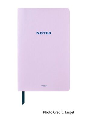 Papier for Target Lined Notebook NOTES Lilac Faux Leather NEW